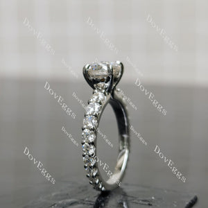 (size4.25-4.5) Doveggs 1ct GHI color round moissanite engagement ring