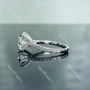 Doveggs round eternity pave moissanite engagement ring