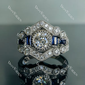 Doveggs round bezel vintage moissanite engagement ring