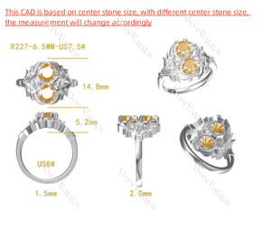 Doveggs round two-stone vintage moissanite engagement ring