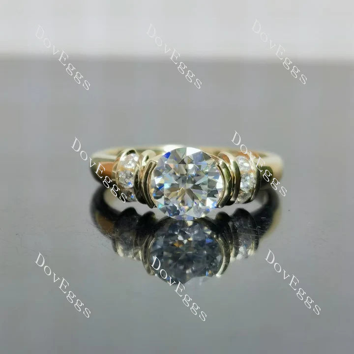 Doveggs bezel vintage engagement ring semi-mount only(Exclusively to DovEggs Stones)