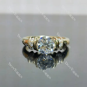 Doveggs bezel vintage engagement ring semi-mount only(Exclusively to DovEggs Stones)