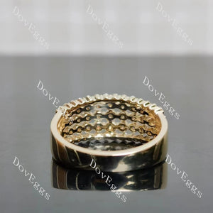 Doveggs round five row pave moissanite/lab grown diamond wedding band-3.2mm band width