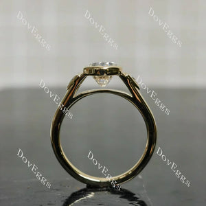 Doveggs bezel three stones engagement ring only semi-mount only(Exclusively to DovEggs Stones)