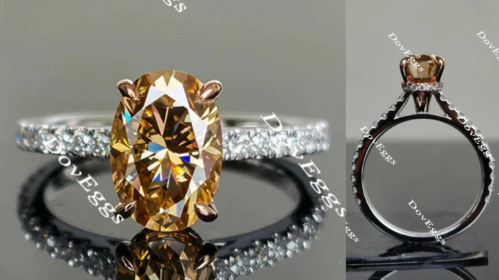 DovEggs pave engagement ring only semi-mount only(Exclusively to DovEggs Stones)