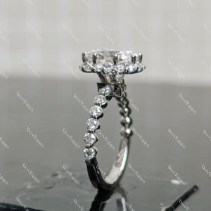 (size 5) Doveggs 3ct radiant moissanite sterling silver engagement ring