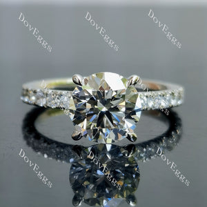 Doveggs round pave Lab Grown Diamond Engagement Ring
