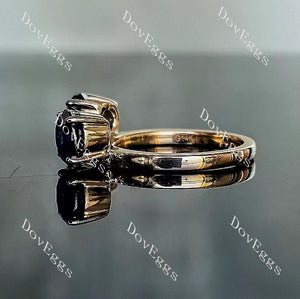 Doveggs round two stones colored gem wedding band/enhancer-1.8mm band width