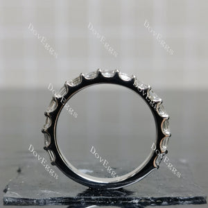 Doveggs baguette 3/4 eternity moissanite/ lab grown diamond accents wedding band-2.9mm band width