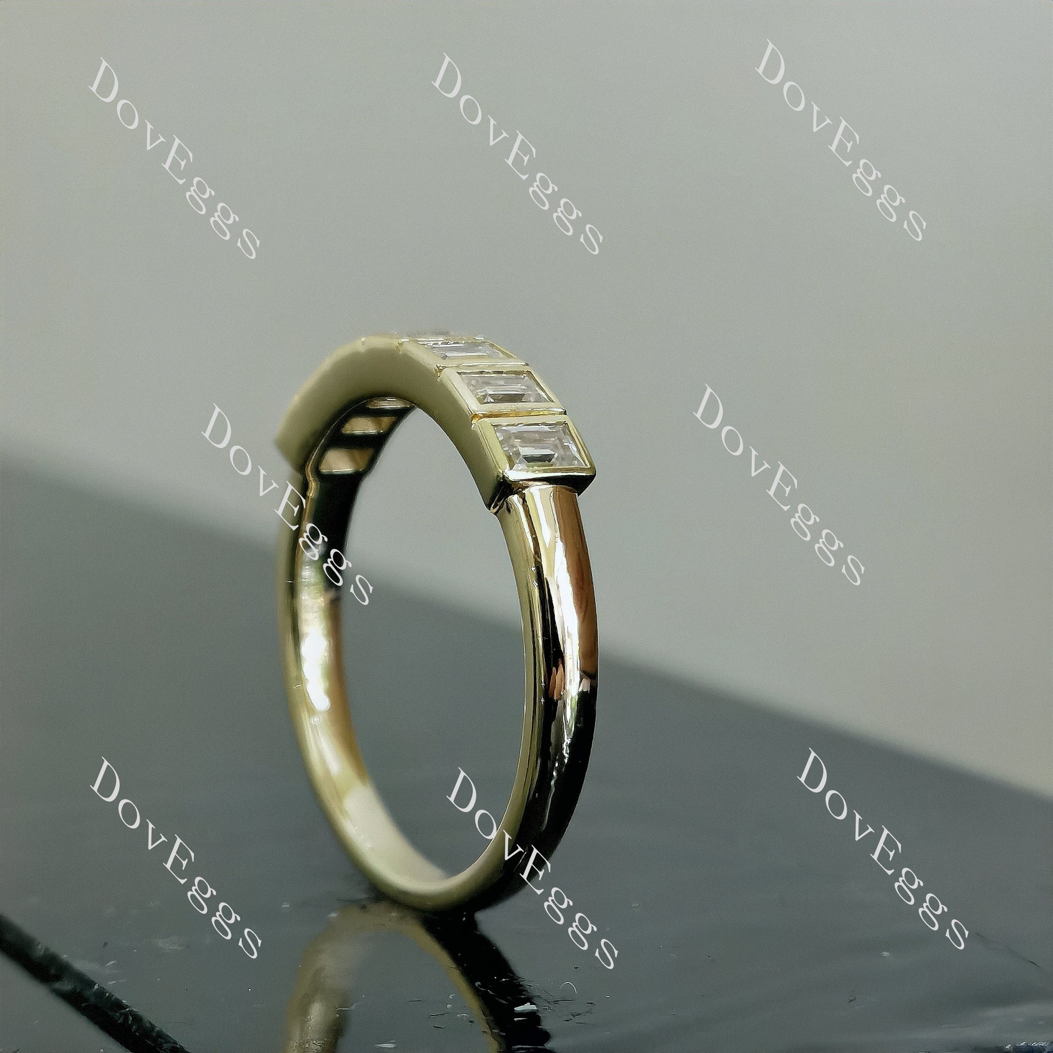 Doveggs seven stones bezel moissanite/lab grown diamond wedding band-2.0mm band width
