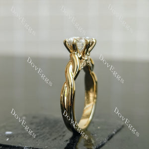 Doveggs round curved vintage moissanite engagement ring