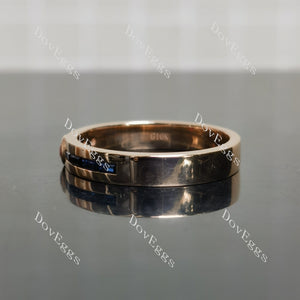 Doveggs round bezel colored gem wedding band-4.3mm band width