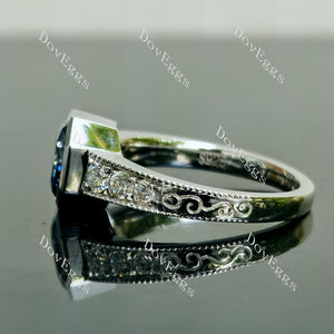 Doveggs octagon bezel pave moissanite engagement ring