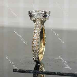 Doveggs princess pave art deco moissnaite engagement ring