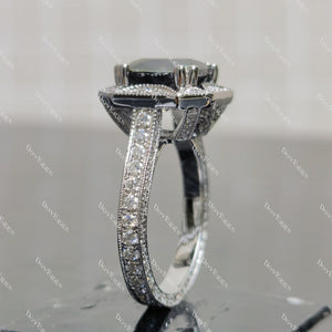 (size 8.25) Doveggs 4ct peacock blue cushion moissanite sterling silver engagement ring