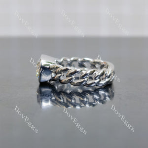 Doveggs Modified Elongated Cushion Bezel Solitaire Lab Grown Diamond Engagement Ring