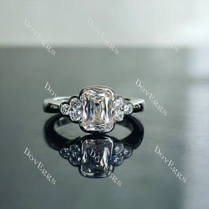 Doveggs criss cut side stones moissanite engagement ring