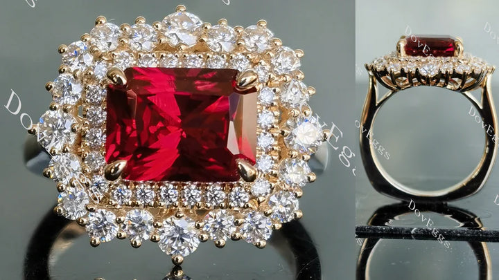 Doveggs east-west halo engagement ring only semi-mount only(Exclusively to DovEggs Stones) - DovEggs-Seattle