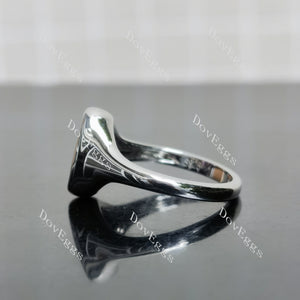 (size 7) Doveggs sterling silver 1ct emerald colored gem engagement ring