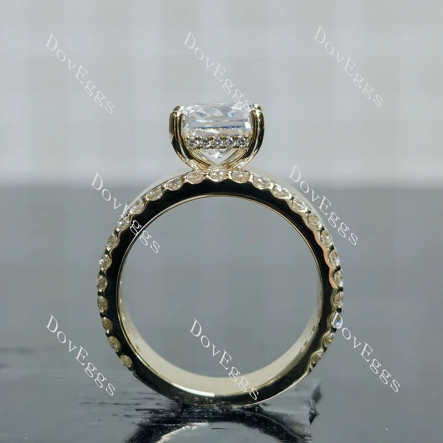 Doveggs pave additional stone band engagement ring only semi-mount only(Exclusively to DovEggs Stones)