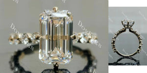 Emerald Pave 3/4 Enternity Lab Grown Diamond