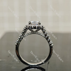 (size 6.5-6.75) Doveggs sterling silver 1ct cushion moissanite bridal set(2 rings)