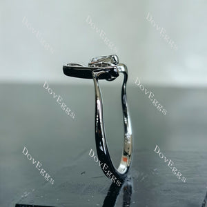 Doveggs heart letters moissanite/lab grown diamond wedding band-2.1mm band width