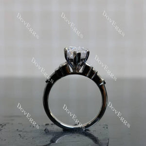Doveggs Marquise Modified H&A cut pave side stones moissanite engagement ring
