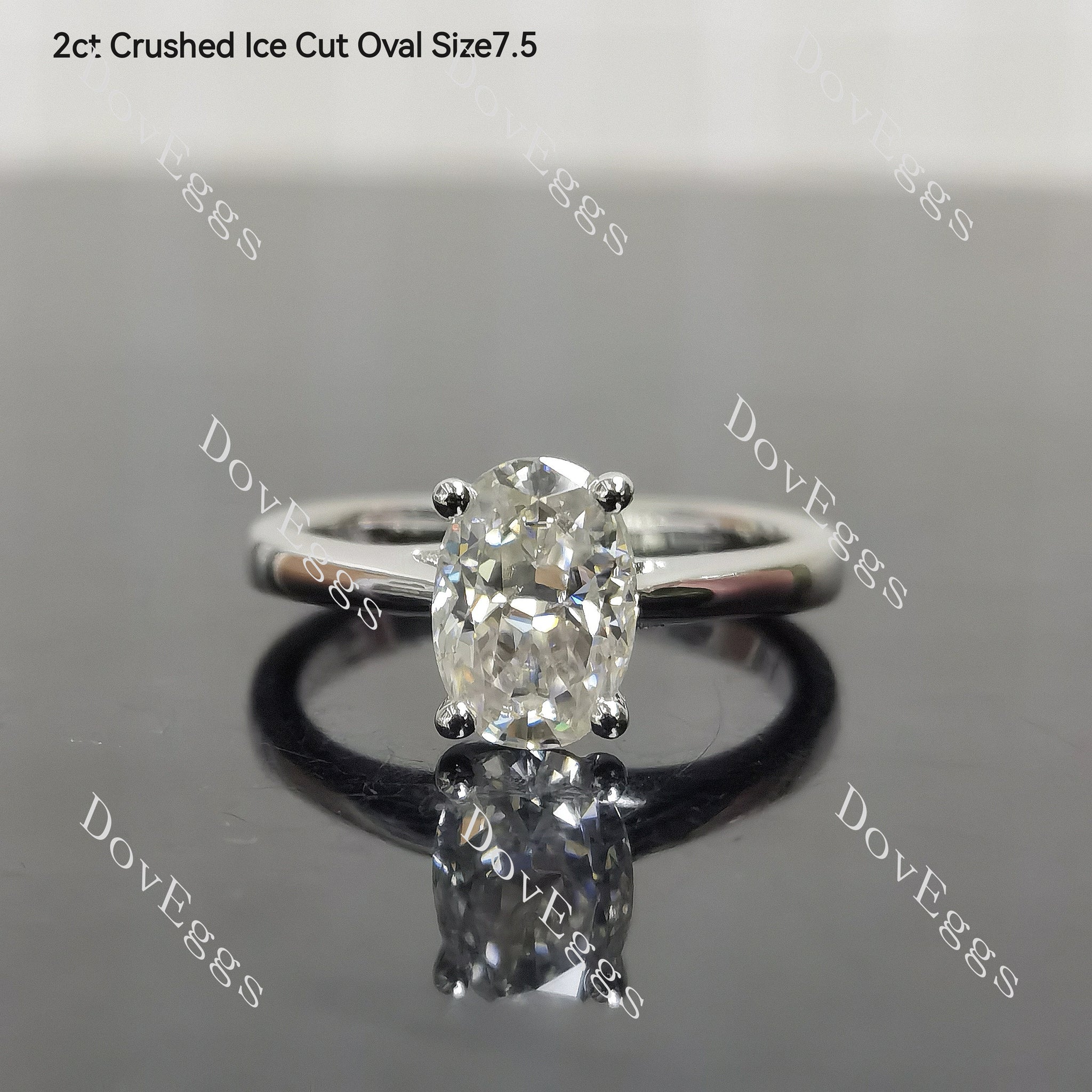 (Size 4.75-7.5) Doveggssterling silver moissanite engagement ring