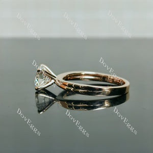Doveggs Round Pave Solitaire Lab Grown Diamond Engagement Ring
