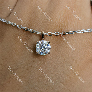 Doveggs round pave moissanite pandant necklace (pandant only)