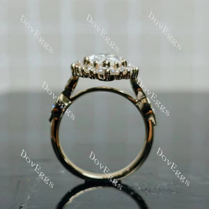 IAIAK Marquise Modified H&A cut halo moissanite bridal set (2 rings)