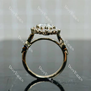 IAIAK Marquise Modified H&A cut halo moissanite engagement ring