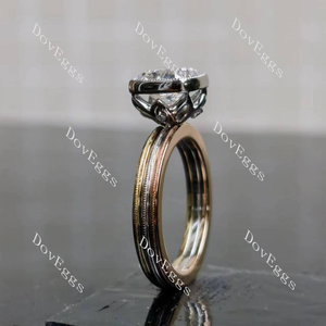 (size 5.5) Doveggs 10k rose gold & white gold & yellow gold 2.248ct cushuion Excellent cut lab grown diamond ring(certified)