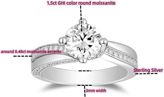 DovEggs 1.5ct round pave moissanite engagement ring