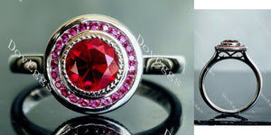 channel set colored gem engagement ring