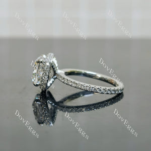 Doveggs Cushion Halo Eternity Lab Grown Diamond Engagement Ring