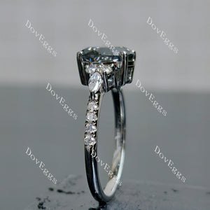 Doveggs oval pave stardust grey engagement ring
