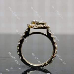 Doveggs Pear Bezel Halo Lab Grown Diamond Engagement Ring