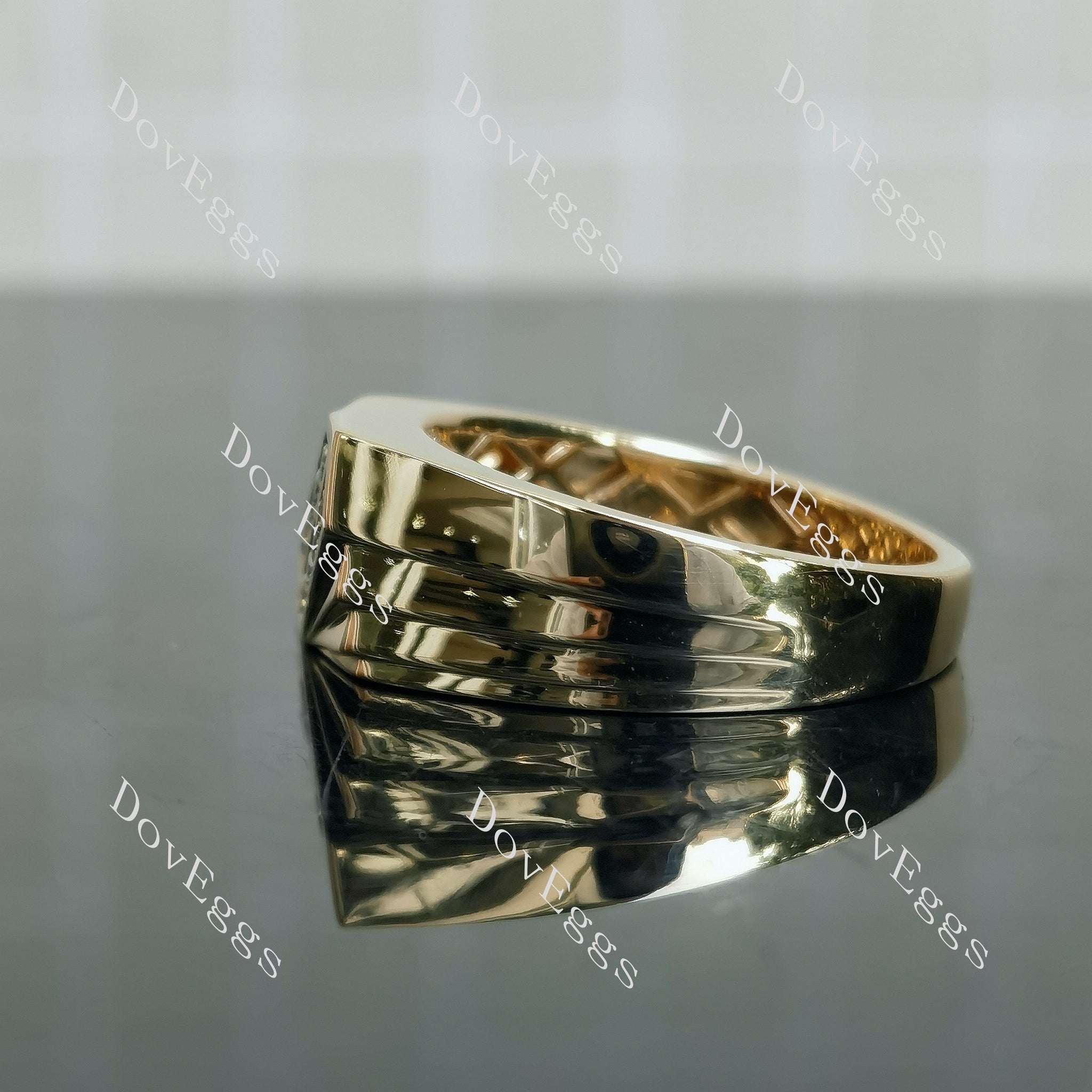 Doveggs round channel set moissanite/lab grown diamond wedding band-3.7mm band width