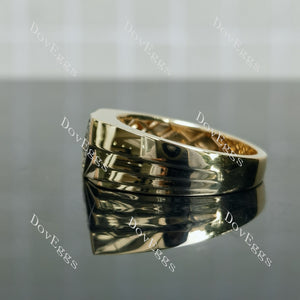 Doveggs round channel set moissanite/lab grown diamond wedding band-3.7mm band width
