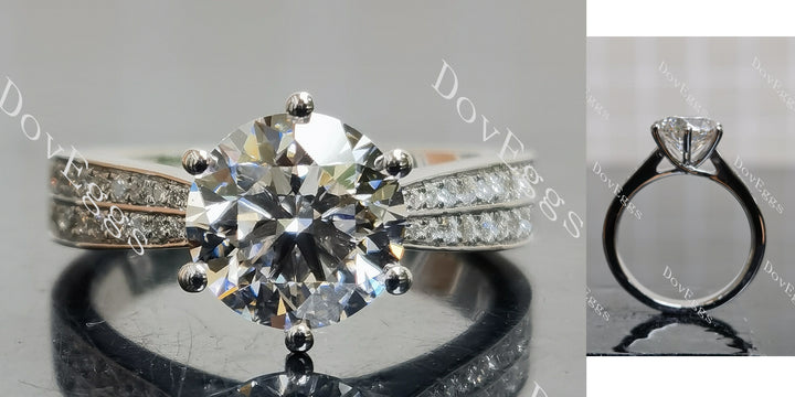 Round Pave Half Enternity Lab Grown Diamond 