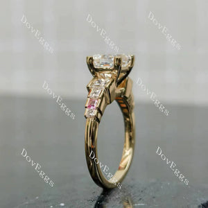 Doveggs Princess Bezel Side Stones Lab Grown Diamond Bridal Set (2 rings)
