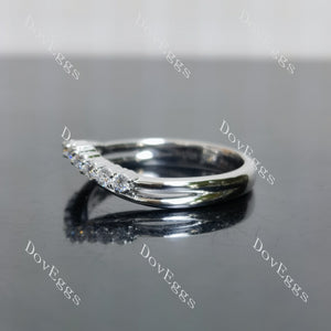 Doveggs round pave moissanite/lab grown diamond wedding band-3.0mm band width