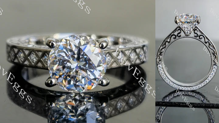 Doveggs vintage engagement ring only semi-mount only(Exclusively to DovEggs Stones)
