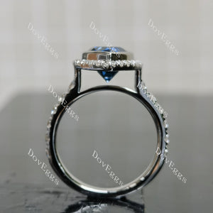 (size 8.25) Doveggs sterling silver 5ct pear twilight blue moissanite engagement ring