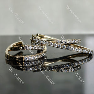Doveggs round pave moissanite/lab grown diamond earrings (around 25mm length)
