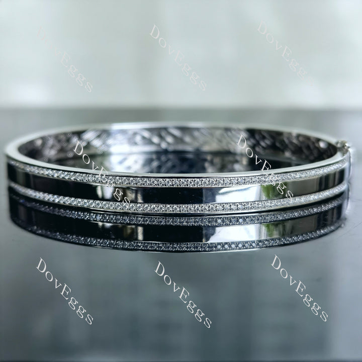 Doveggs round half eternity pave moissanite/lab grown diamond bangle/bracelet