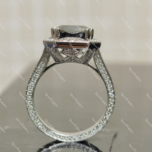 (size 8.25) Doveggs 4ct peacock blue cushion moissanite sterling silver engagement ring