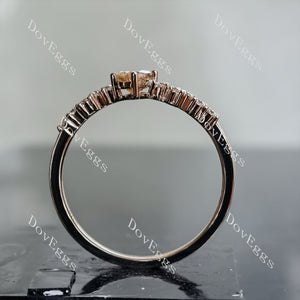 Olive 4*6mm oval art deco colored moissanite engagement ring